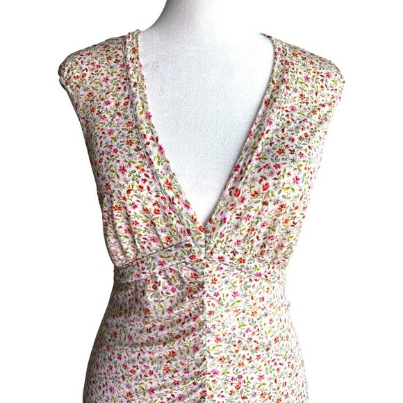 ETRO Milano Floral Print Sleeveless‎ Shirt Top Blouse Size 44 /10 Stretch Fitted - Picture 2 of 9